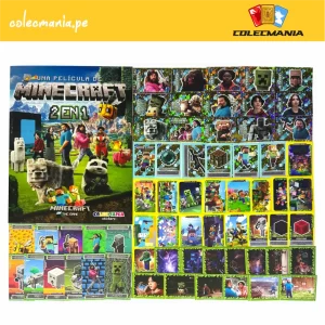 Álbum Una Película de Minecraft 2 en 1 + Set completo de figuras para pegar